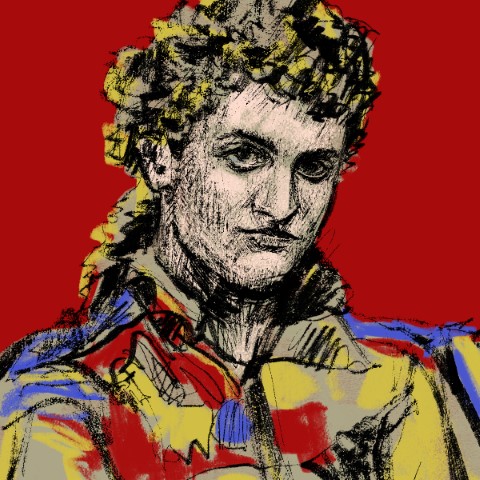 digital painting of a character from the movie Lost Boys